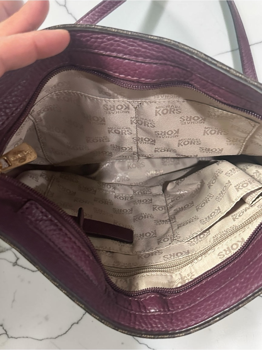Michael Kors Brown and Plum Signature Crossbody - Picture 11 of 12